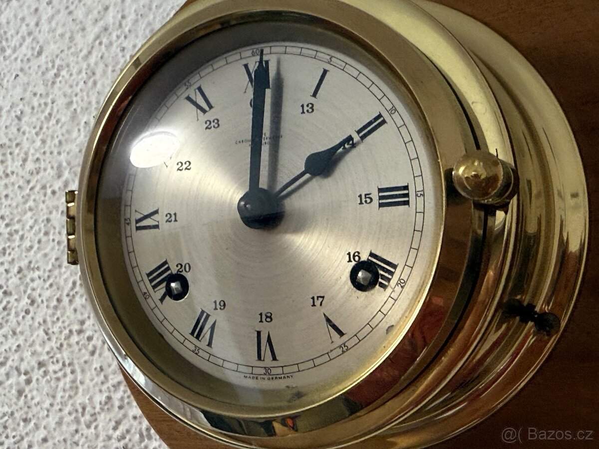 Mosazné lodní hodiny Wempe mechanické námořní bití - 4