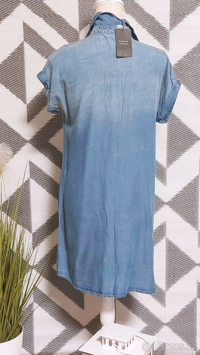 LEHOUNKÉ LETNÍ ŠATY-DŽÍNS EFEKT-ZILCREMO-vel. S - 4