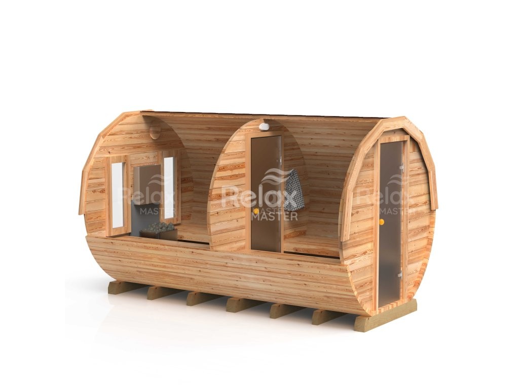 Finská sudová sauna 4,5m s předsíní - 4