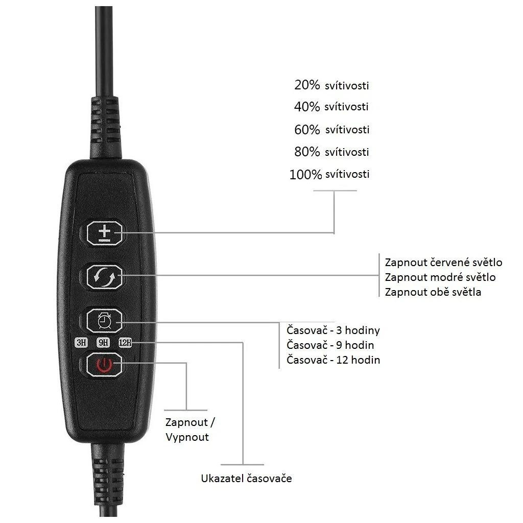 LED lampička s klipem pro pěstování rostlin 4 hlavy - 4