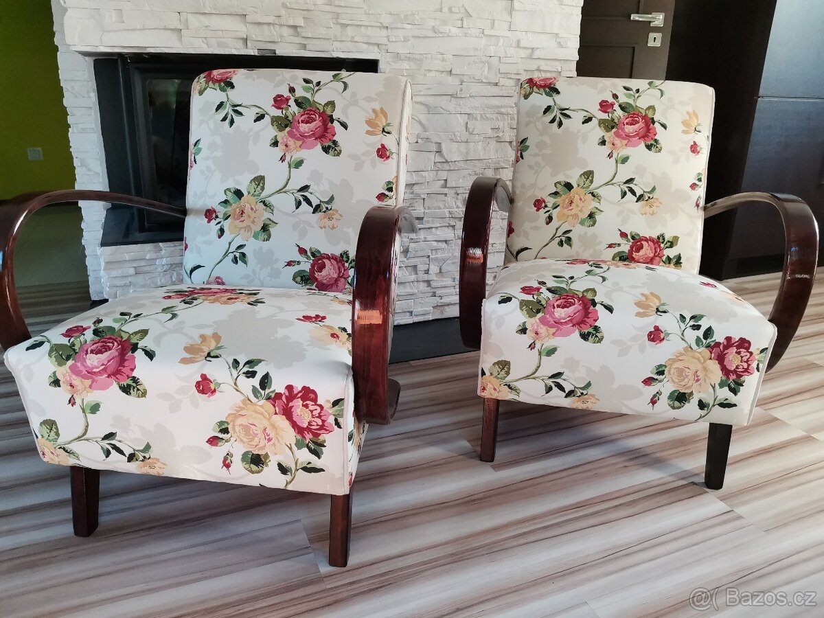 Křesla Halabala typu C Květy - 4