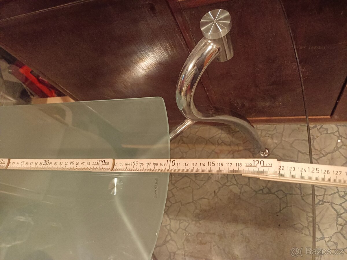 Kovový stůl se skleněnou deskou - 4