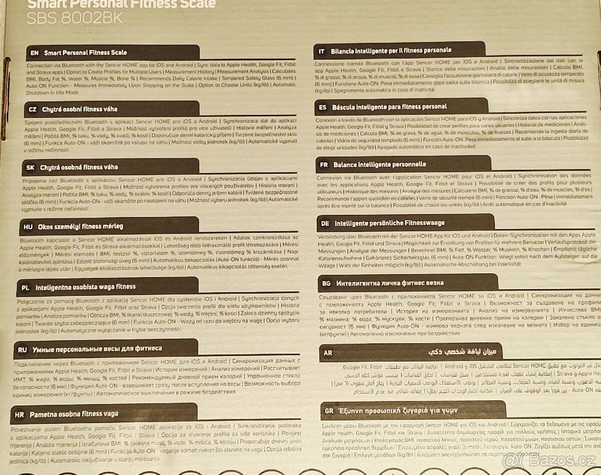 Chytrá osobní fitness váha SBS 8002BK NOVÁ - 4