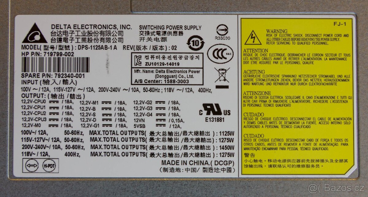 Napájecí zdroj do počítače HP Z840 (1450W) - 4