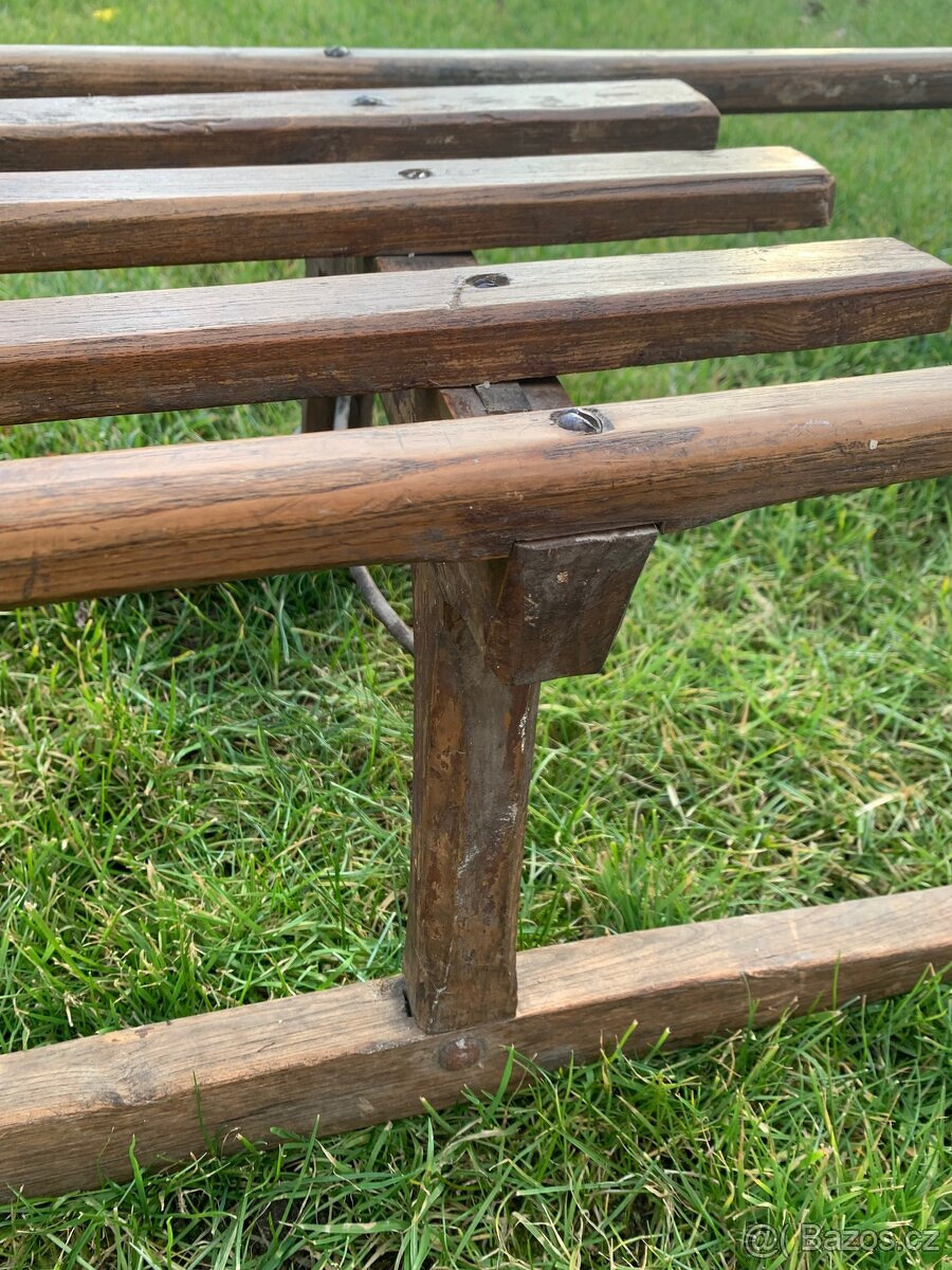 Staré, velké retro saně, sáňky - 4