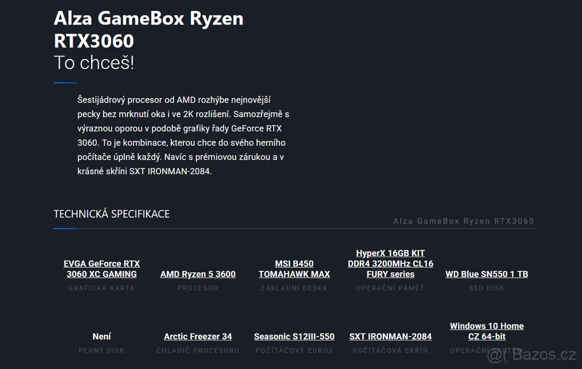 Alza GameBox Ryzen RTX3060 perfektní stav - 4
