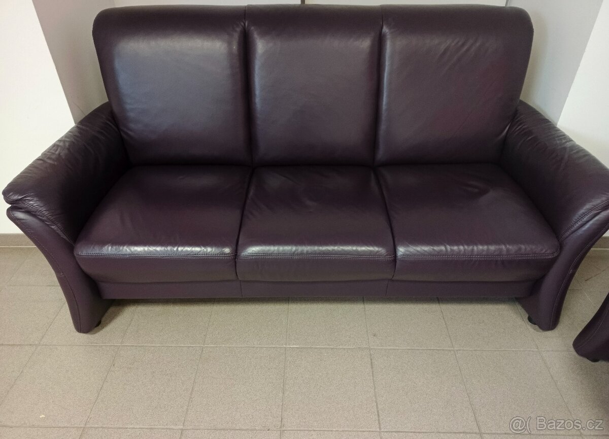 Kožená sedací souprava - jak NOVÁ, TOP STAV - 4