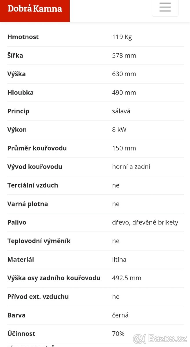 Krbová litinová kamna - 4