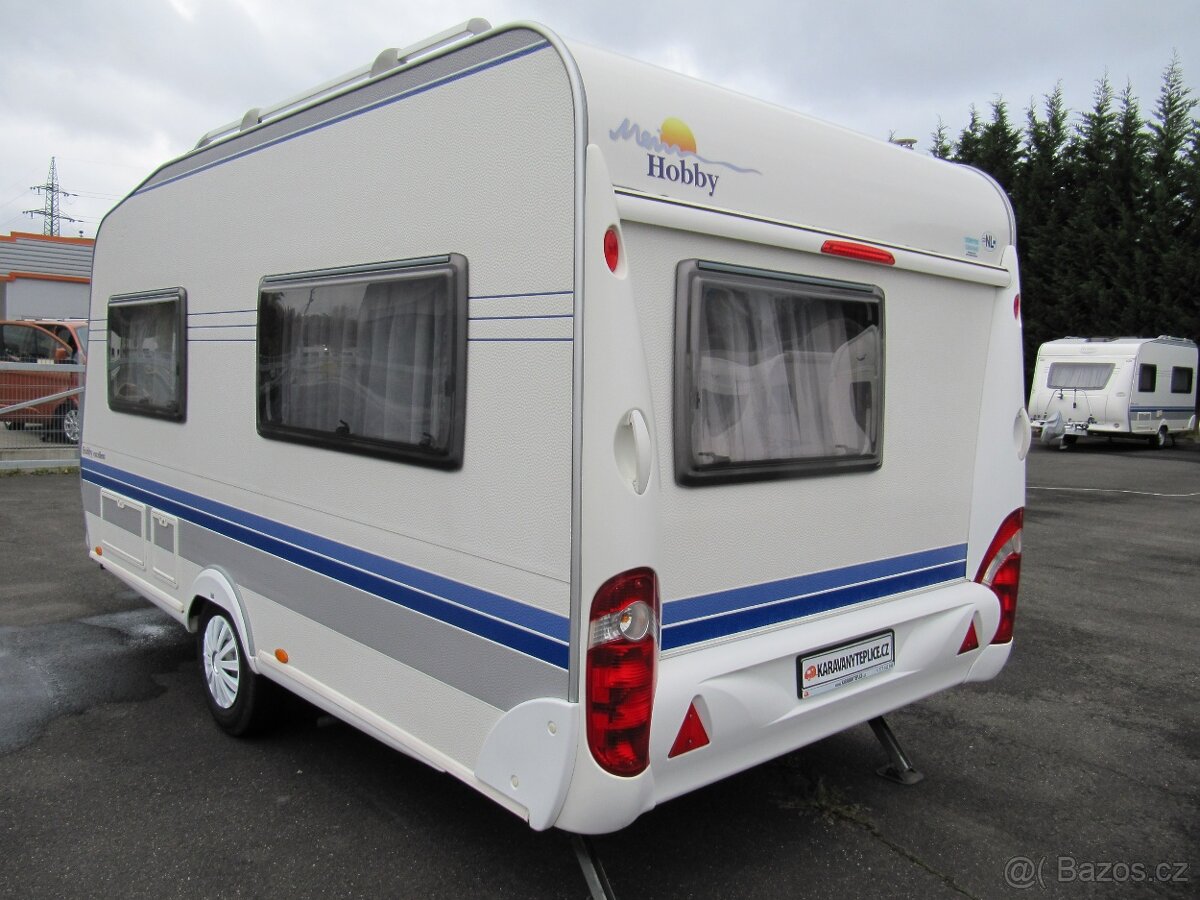 Prodám karavan Hobby 410 sfe,r.v.2007 + mover, markýza ,stan - 4