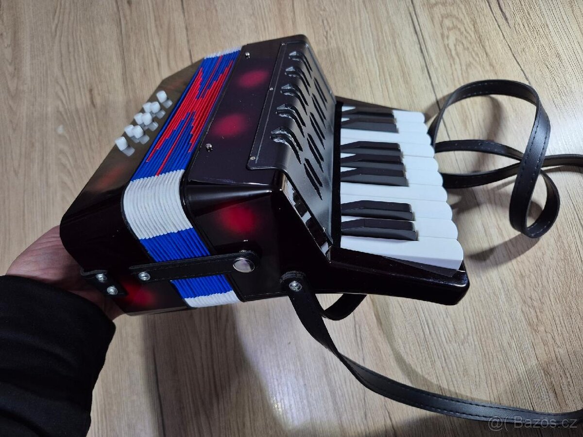 Nová tahací harmonika dětská-větší/ akordeon černý - 4