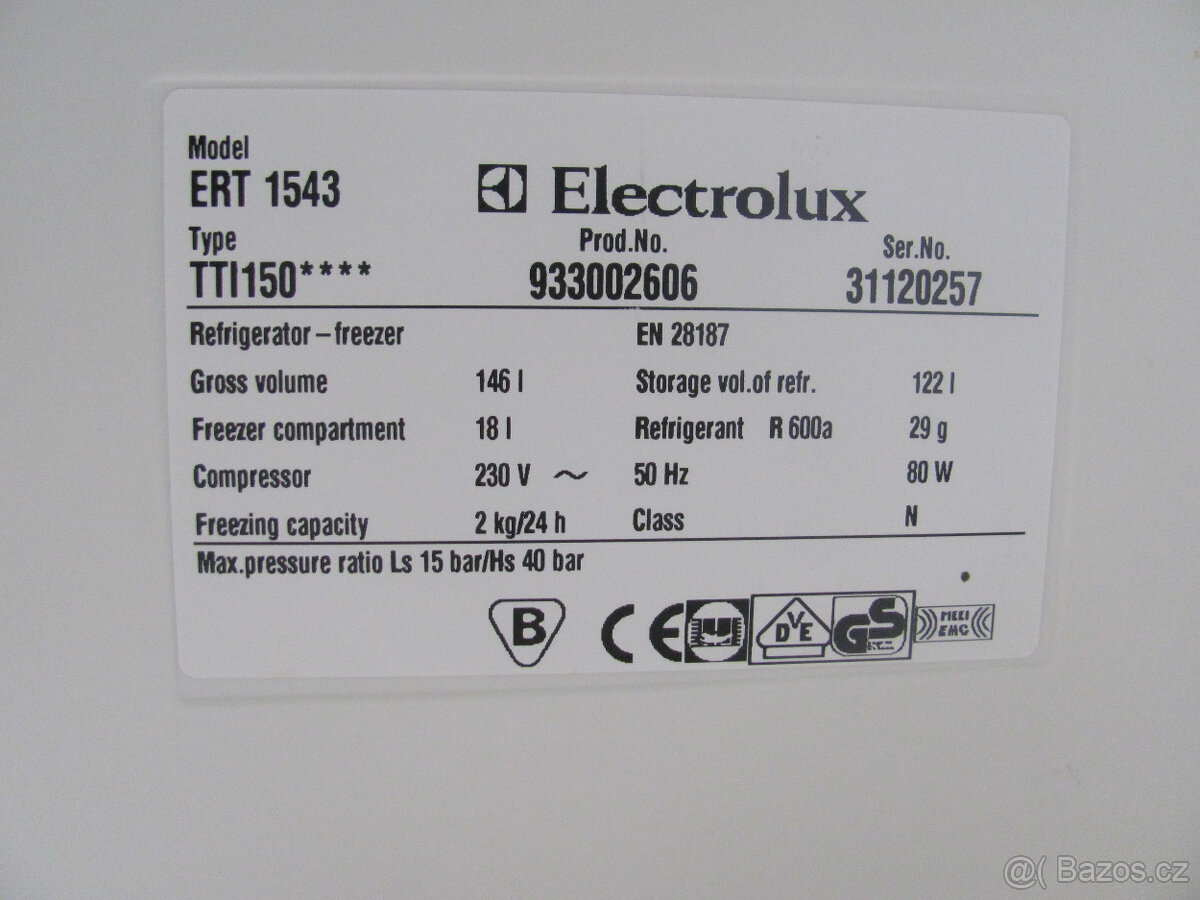 CHLADNIČKA S MRAZNIČKOU ELECTROLUX - A+ - 85cm - 4
