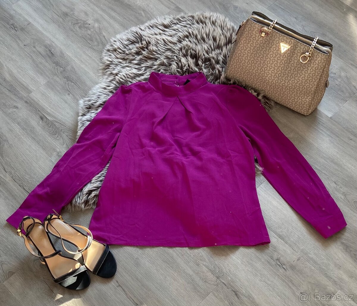 Krásná dámská fialová halenka Shein vel.L - 4