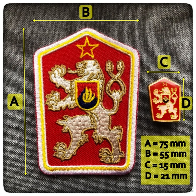 Státní znak ČSSR - nášivka a odznak - 4