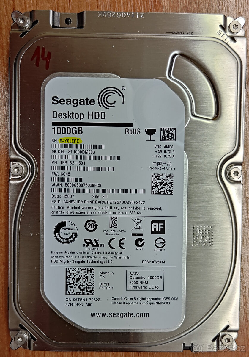 2 ks - Seagate 3.5" HDD - 1TB -ST1000DM003 - 4