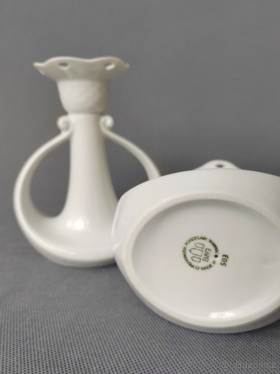Pár nádherných svícnů od Copenhagen Porcelain B&G - 4