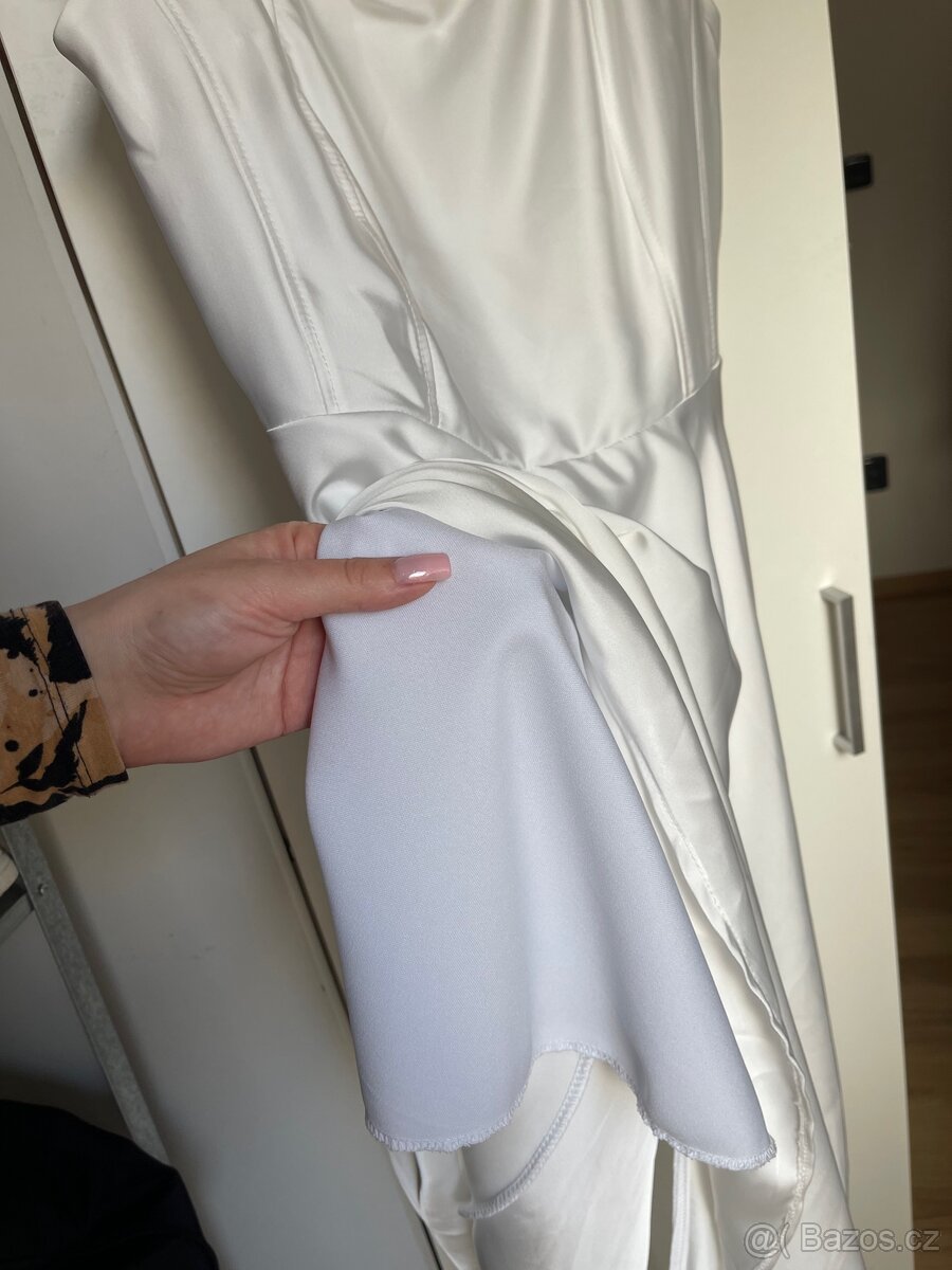 Bílé midi šaty - 4