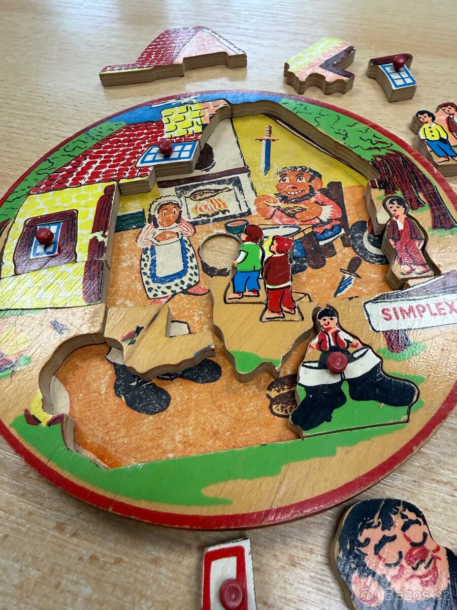 Retro dřevěné kulaté puzzle - Holandsko - 4