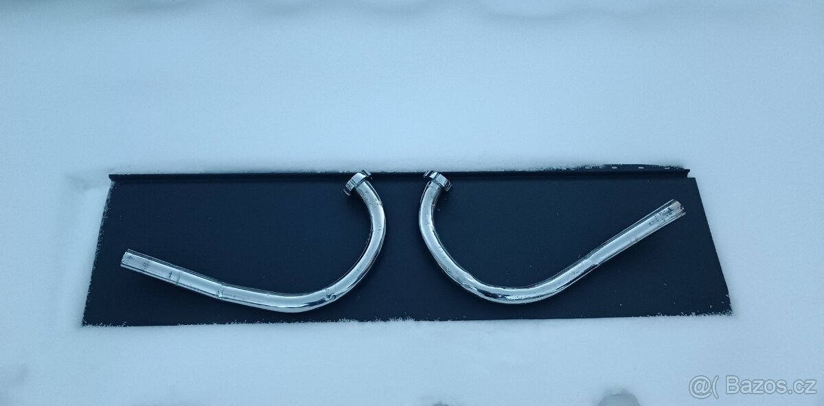 Jawa 350/354/360 Kolena Výfuku+ Matice Jawa Speciál Chrom - 4