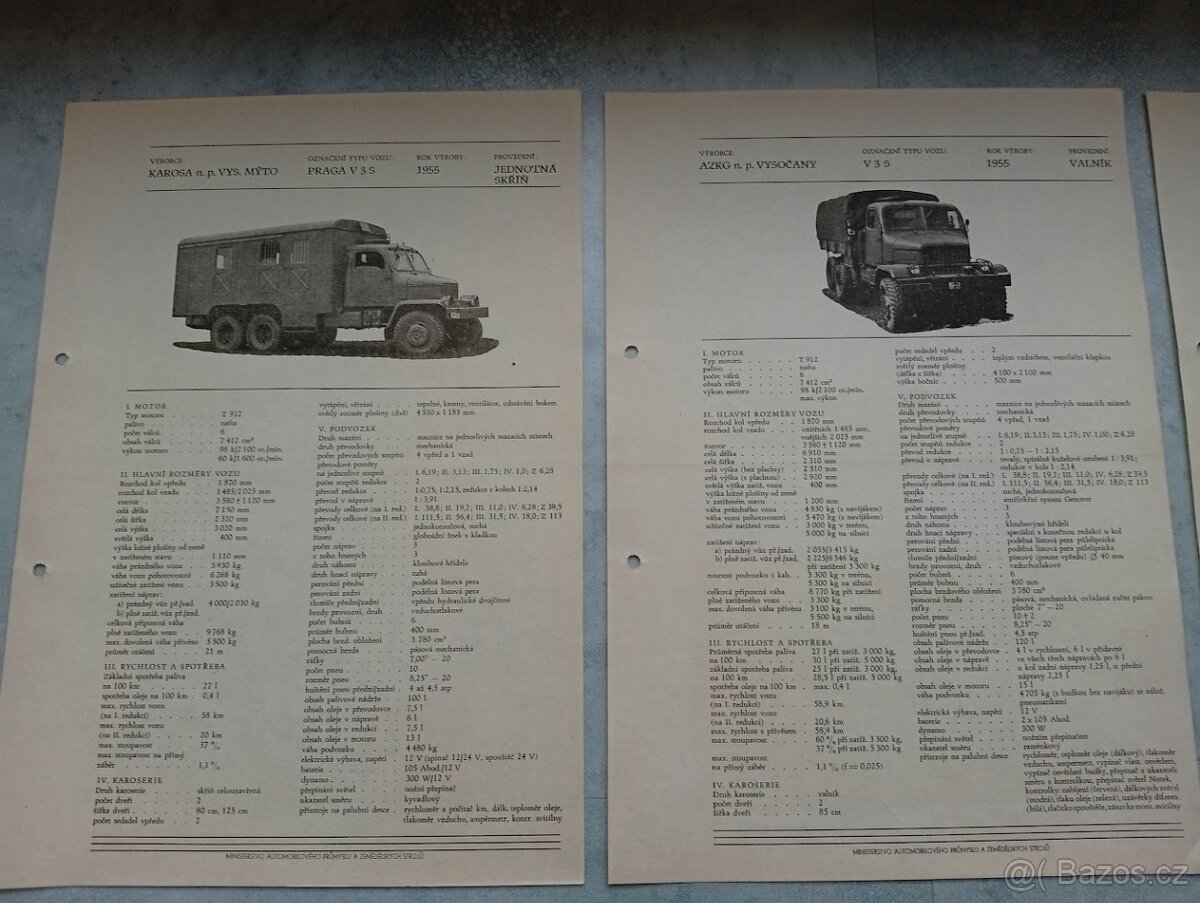 Praga V3S, S5T - technické listy - doprava v ceně - 4