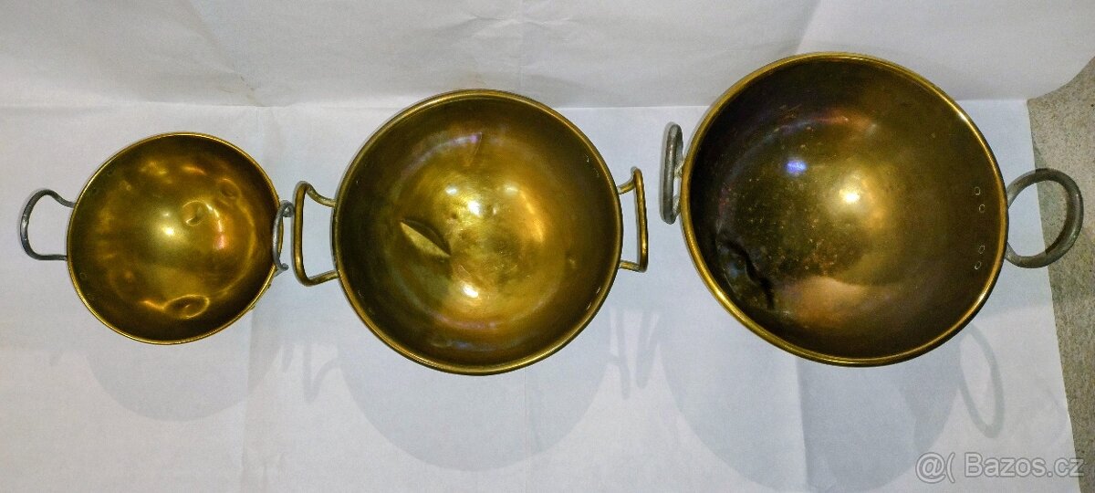 Měděné a mosazné nádobí, cukrářské kotlíky - 4