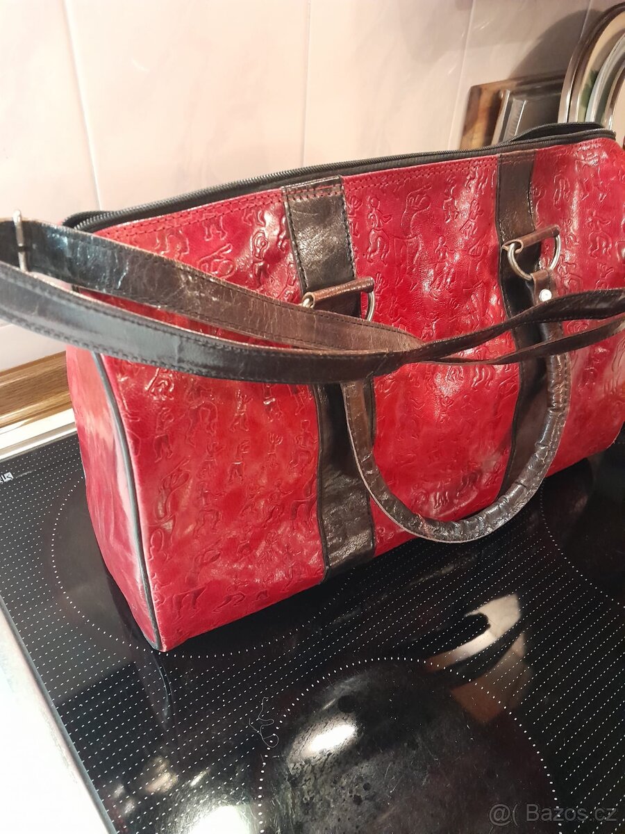 Kožená větší kabelka - 4