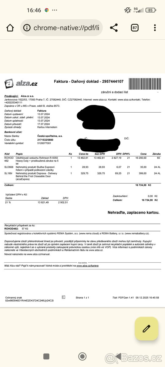 Odvlhčovač Rohnson R-9350 - 4