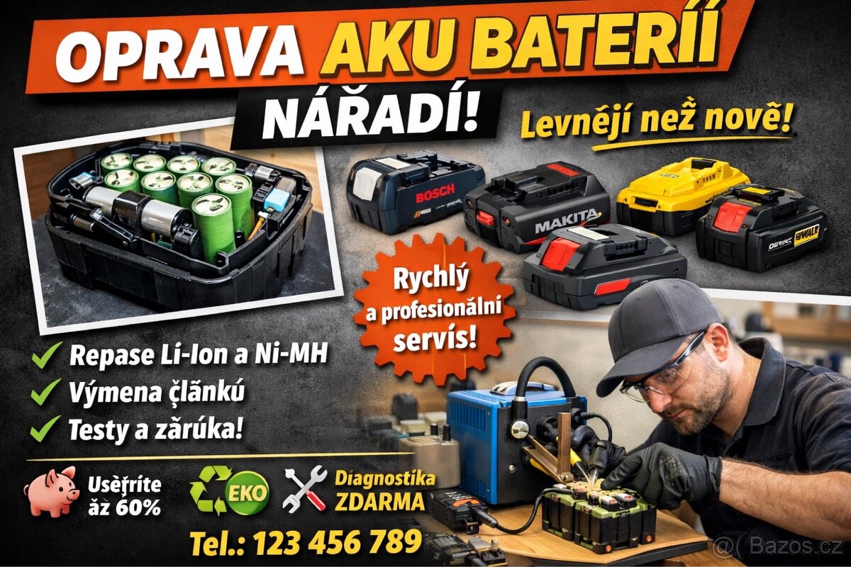 Oprava a repase akumulátorů k nářadí - 4