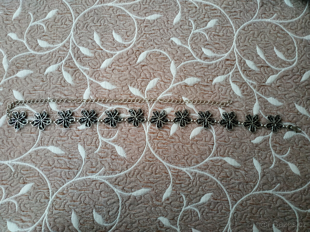 Kovový pásek s květy - nový - 4