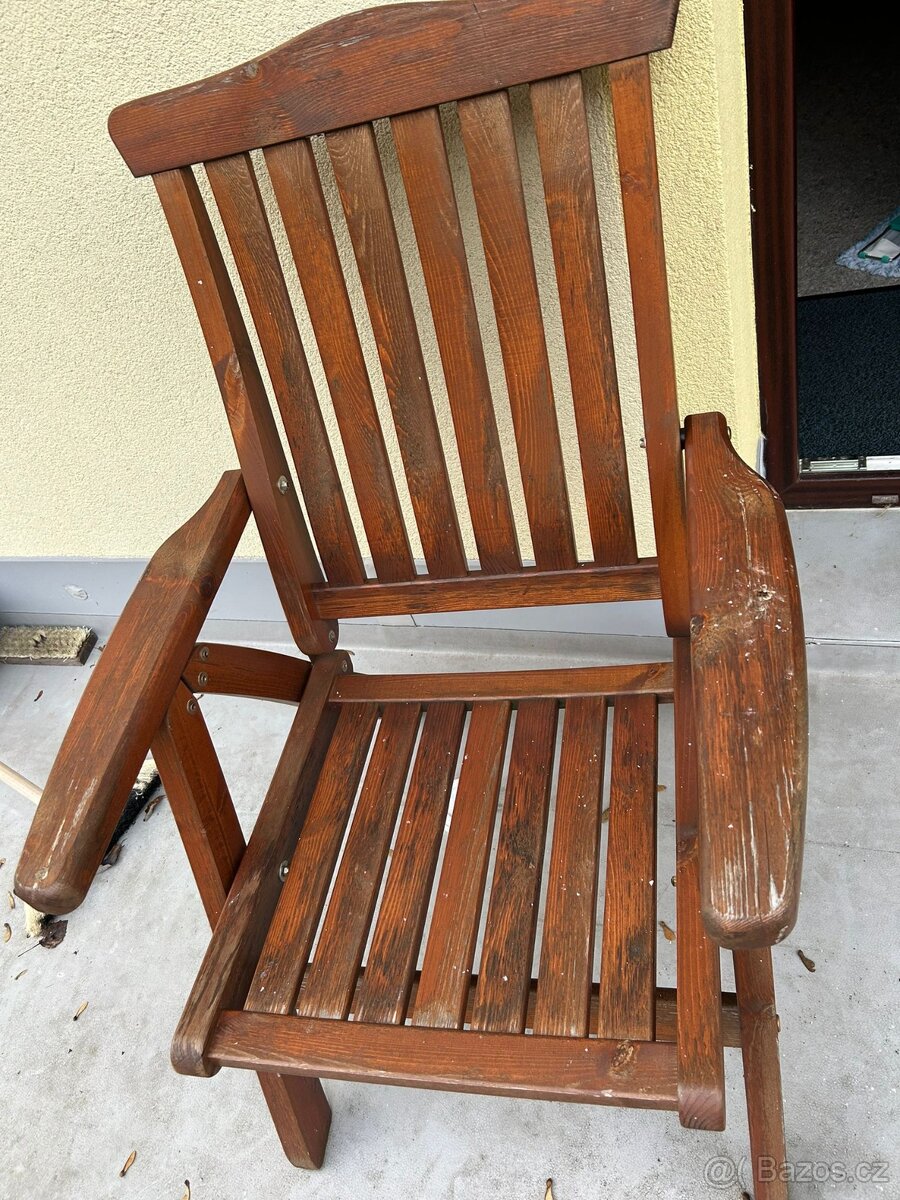 zahradní nábytek / polohovatelné židle 6ks - 4