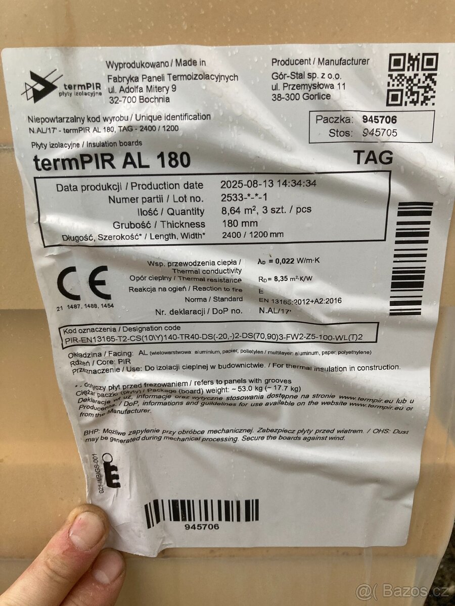 termPIR AL PIR desky tepelná izolace 2400x1200mmx180mm - 4