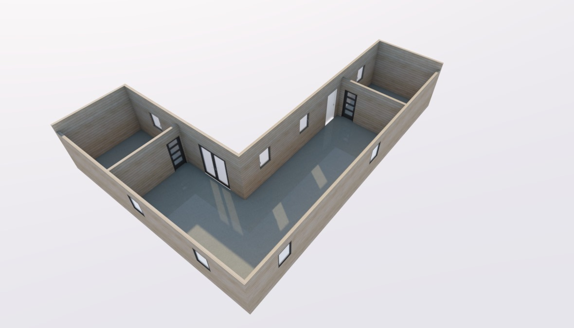 Sestává ze 2 obytných modulů 13x4 m - 4