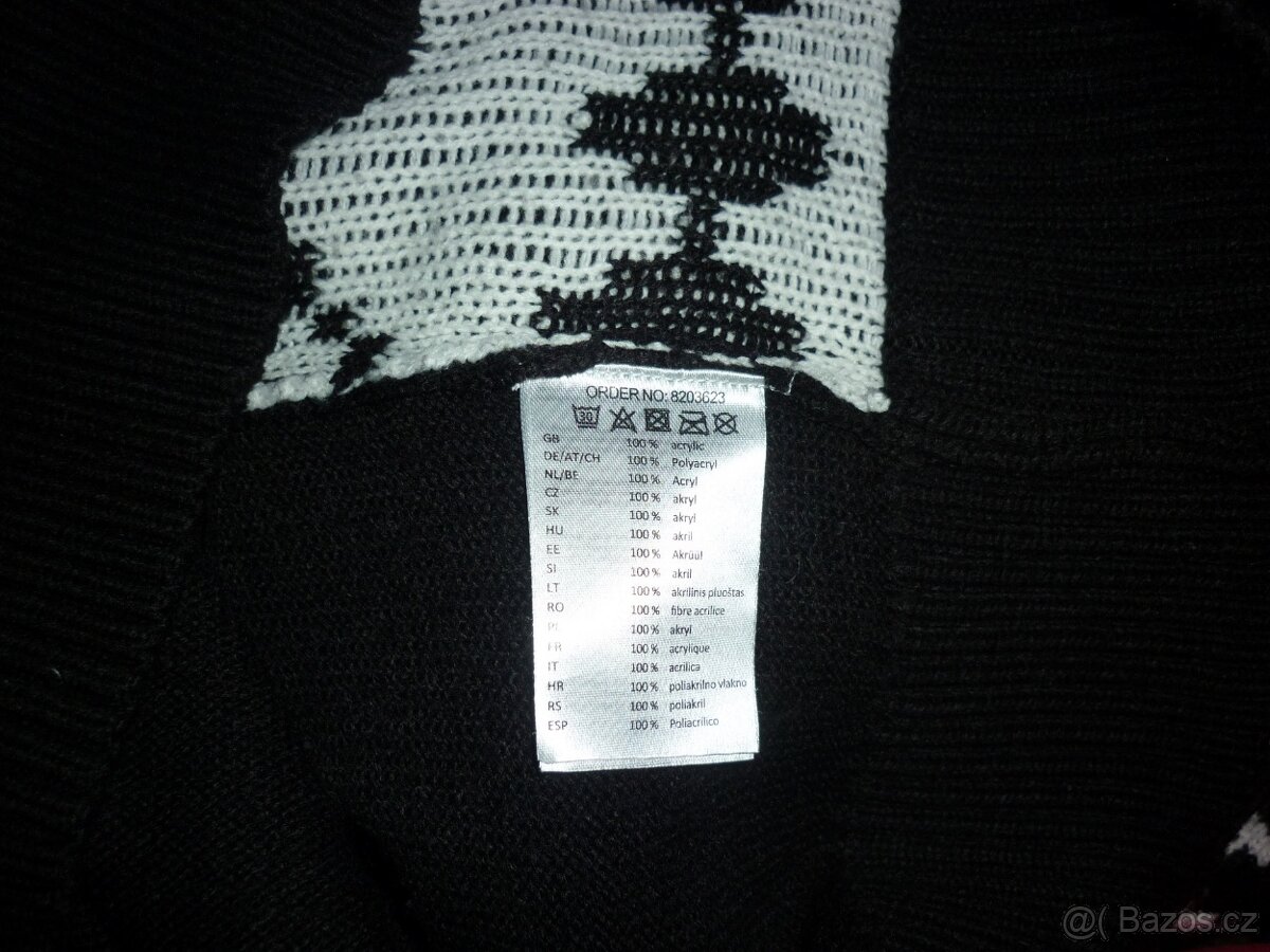 Dámský černobílý dlouhý svetr Takko Fashion - 4