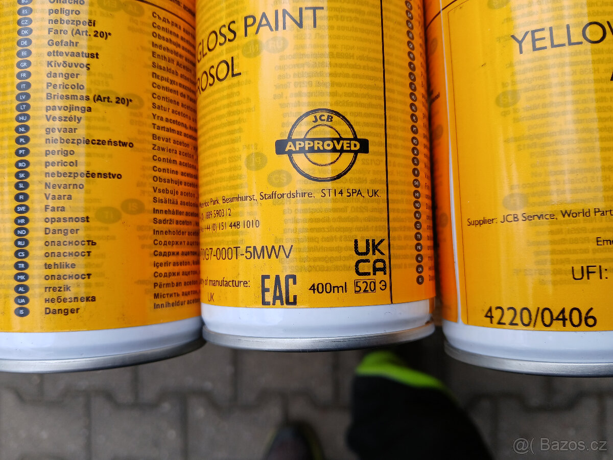 Barva originál JCB - 2,5 L + sprej pro stroje JCB - 4
