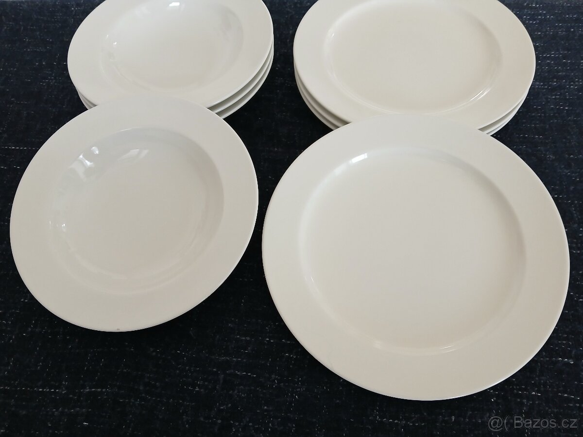 Prodám sady talířů (bílá) - celkem 21 ks - 4