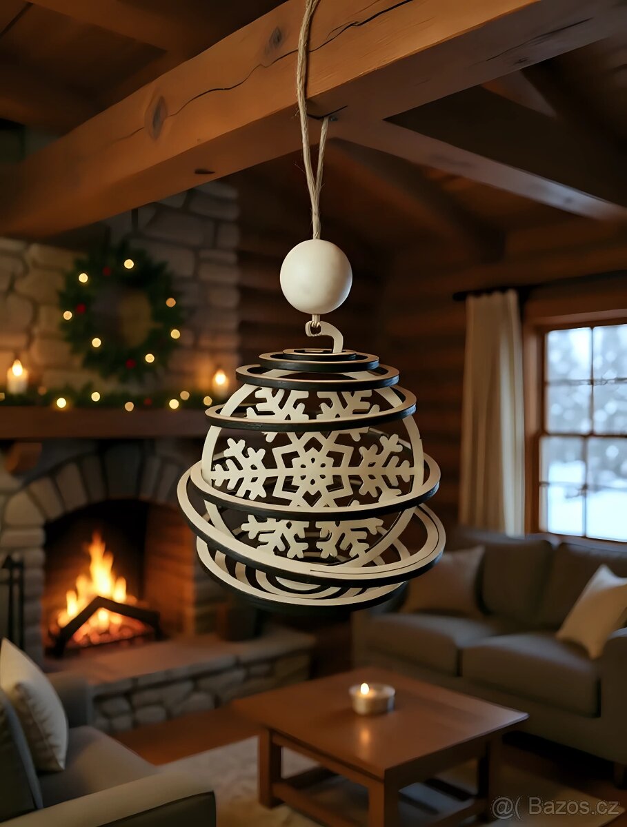 České přírodní dřevěné ozdobičky - 4