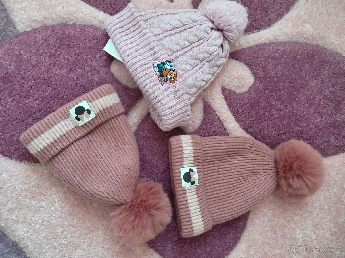 Dětské jarní a zimní čepice mix - 4