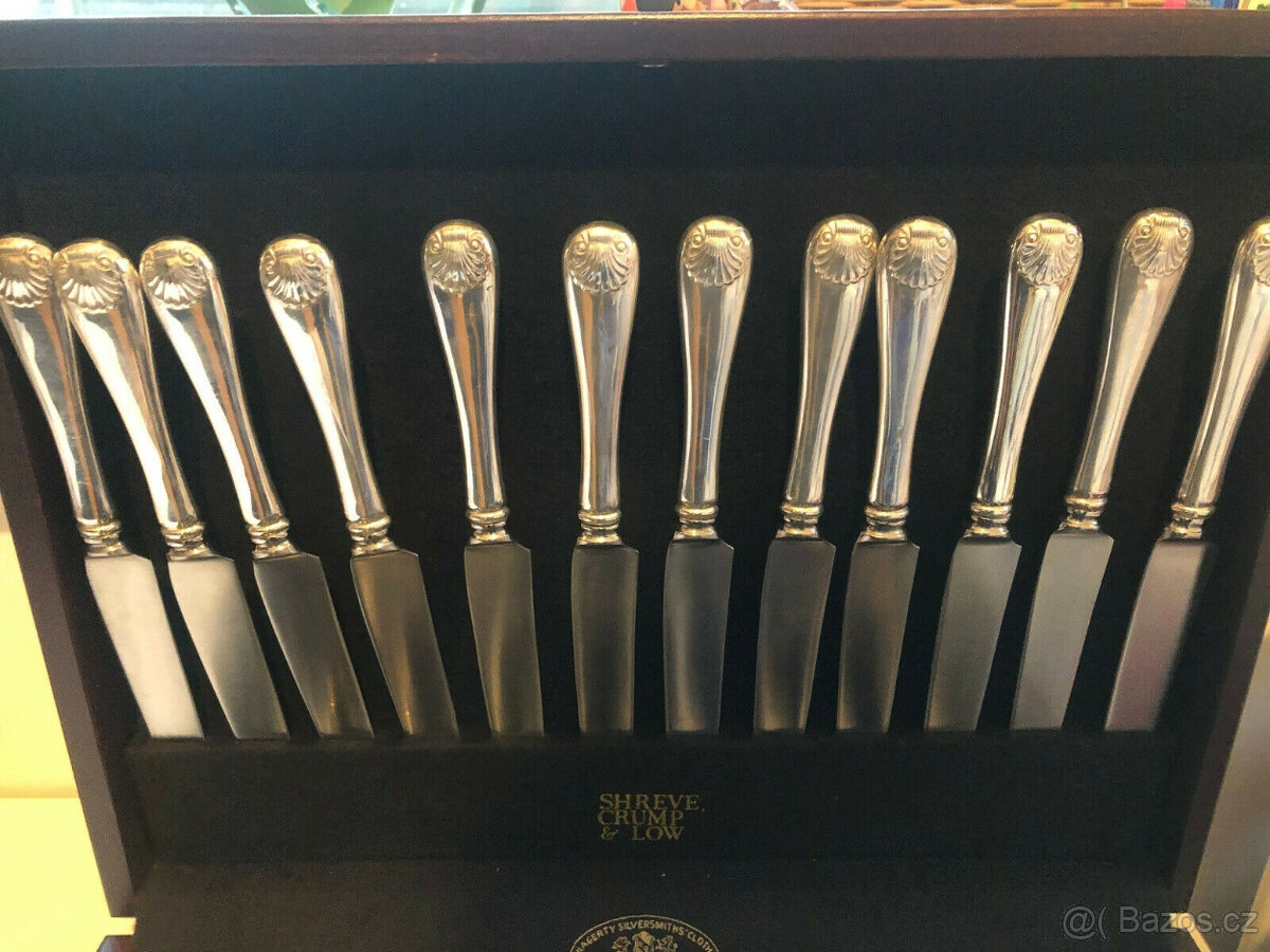 Stříbrné příbory 925, USA, krabička na příbory, Anglie, ne 8 - 4