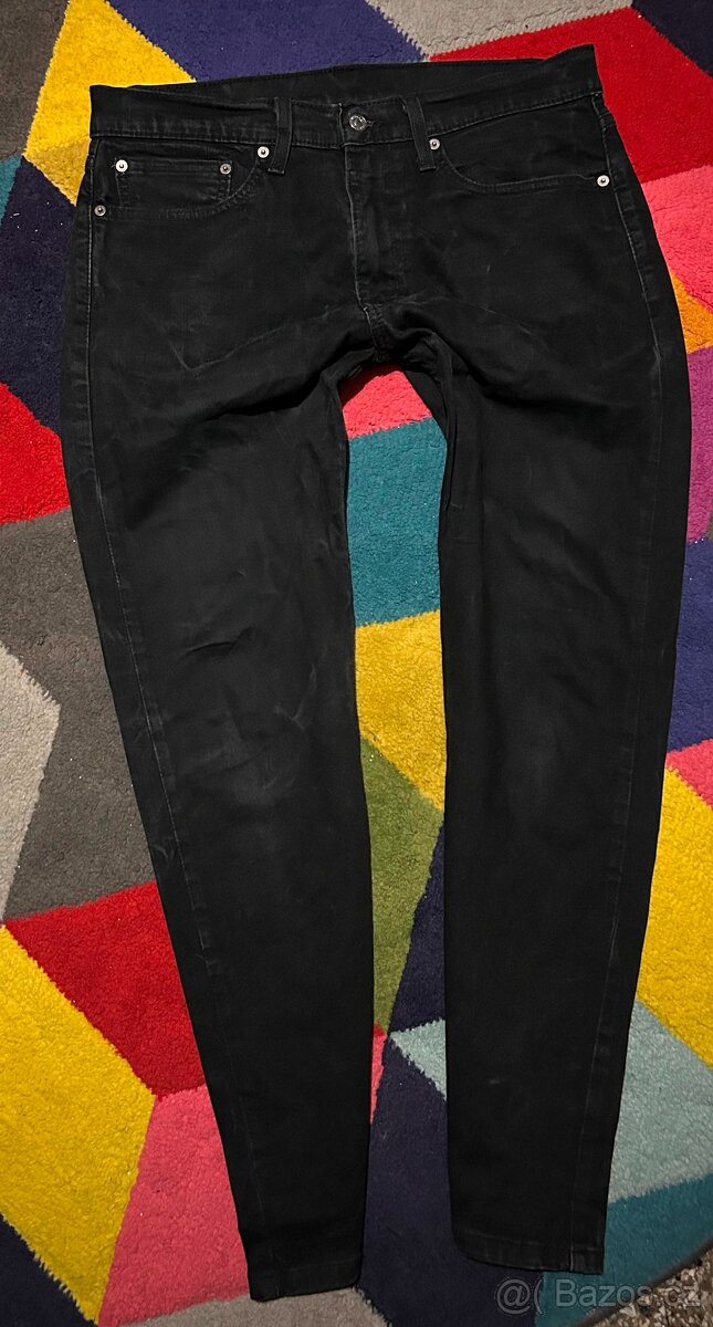 LEVIS PÁNSKÉ STREČOVÉ SLIM JEANS BLACK W34 L 30- L - 4