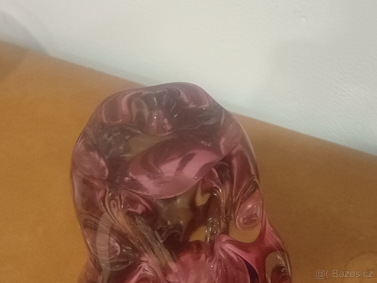 Váza malá hutní sklo Hospodka - 4