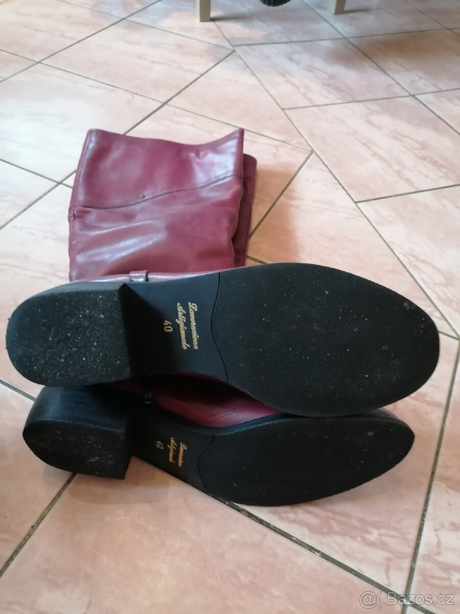 Dámské, kožené kozačky vel. 40 - 4