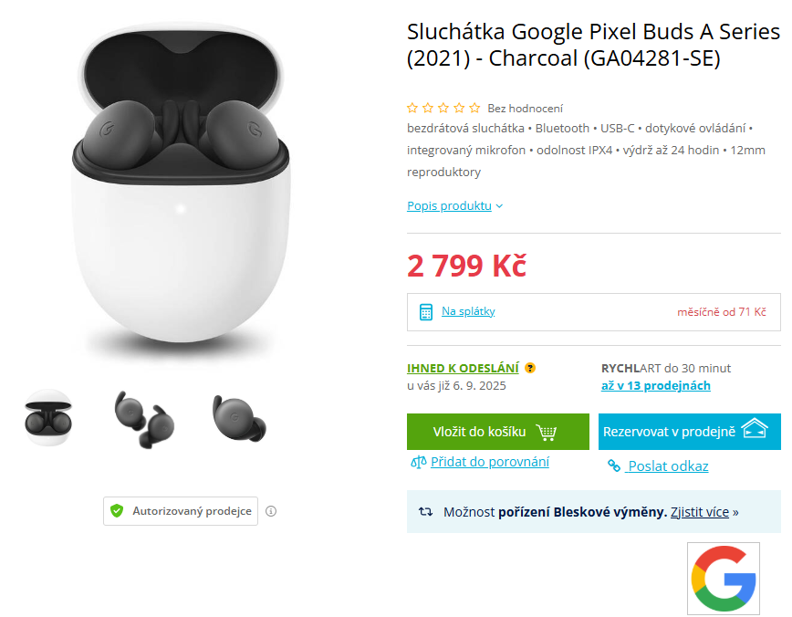 Sluchátka Google Pixel Buds A series - 4