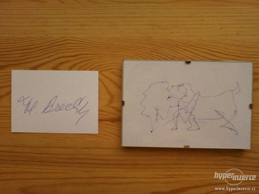Vlastnoruční originál kresby s podpisy / autogramy signatury - 4