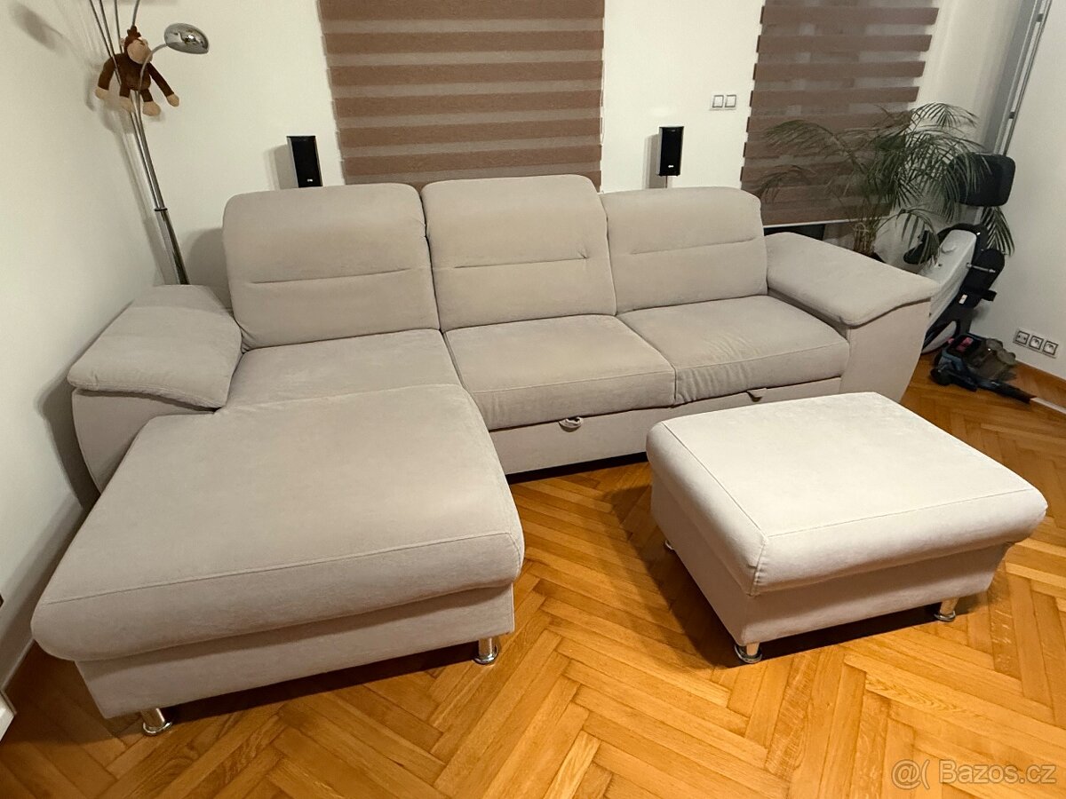 Sedací souprava rohová - levá + taburet - 4