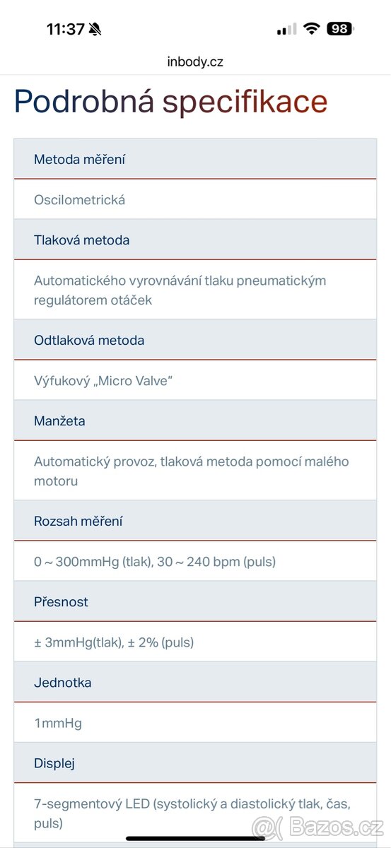 Tlakoměr InBody BPBIO750 - 4