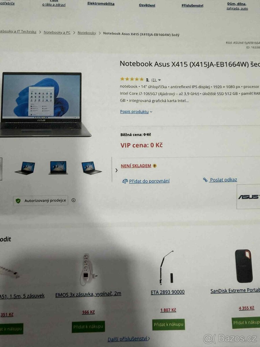 NTb Asus X415 i7, 14" - 4