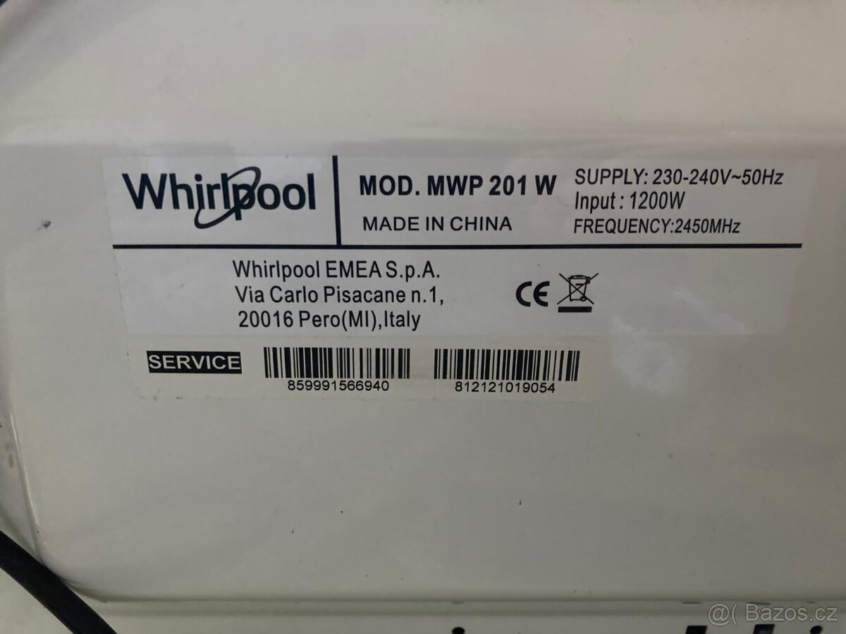 Mikrovlnná trouba Whirlpool MWP 201 W - nová - 4