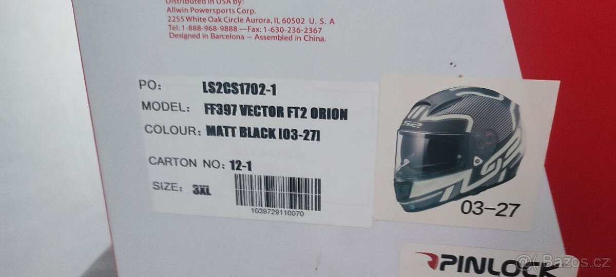integrální přilba LS 2 Vector Orion, 3XL - 4