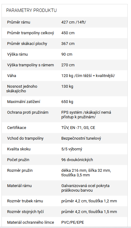 Trampolína EXIT Premium 427 cm - 4