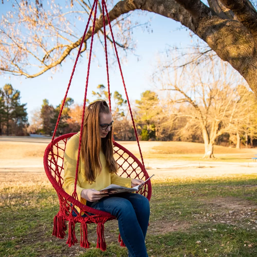 Závěsné houpací křeslo | červené - 4