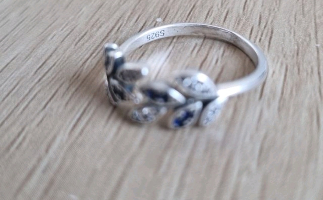 Nový dámský stříbrný prsten prstýnek 925 s lístečky vel 56 - 4